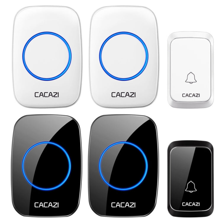 CACAZI A06-DC 1 to 2 Battery Smart Home Wireless Waterproof Doorbell(Black) - Wireless Doorbell by CACAZI | Online Shopping UK | buy2fix