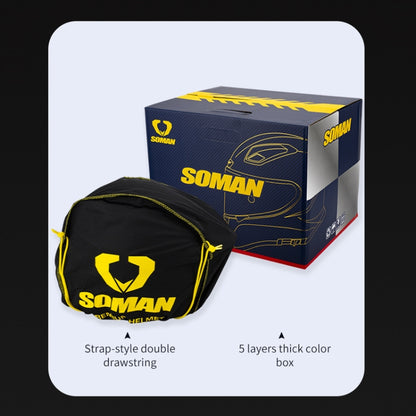 SOMAN Four Seasons Full Cover Motorcycle Helmet, Size: S(Cheetah Print Blue) - Helmets by SOMAN | Online Shopping UK | buy2fix