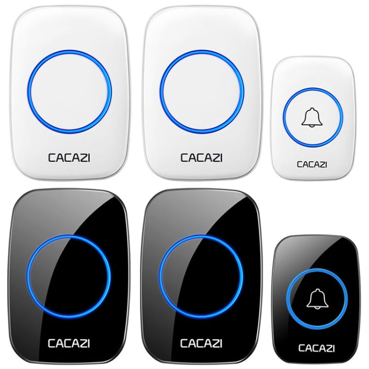 CACAZI A10DC 1 To 2 Battery Type Home Smart Waterproof Electronic Wireless Doorbell(White) - Wireless Doorbell by CACAZI | Online Shopping UK | buy2fix