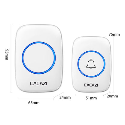 CACAZI A10DC 1 To 2 Battery Type Home Smart Waterproof Electronic Wireless Doorbell(White) - Wireless Doorbell by CACAZI | Online Shopping UK | buy2fix