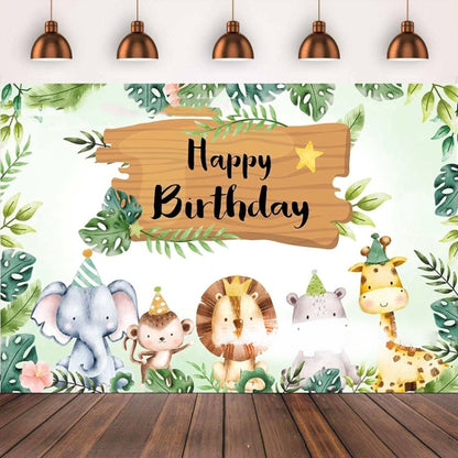 210x150cm Animal Kids Birthday Party Backdrop Cloth Tapestry Decoration Backdrop Banner Cloth -  by buy2fix | Online Shopping UK | buy2fix