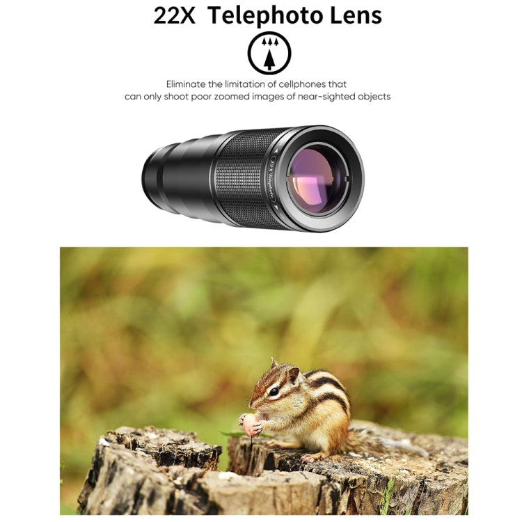 APEXEL APL-22XDG9 22X External Camera Adjustable Focus Mobile Phone Lens(10 in 1) - Telescope & Microscope by APEXEL | Online Shopping UK | buy2fix