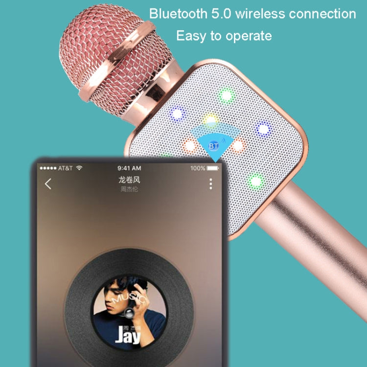 WS-1818 LED Light Flashing Microphone Self-contained Audio Bluetooth Wireless Microphone(Blue) - Microphone by buy2fix | Online Shopping UK | buy2fix