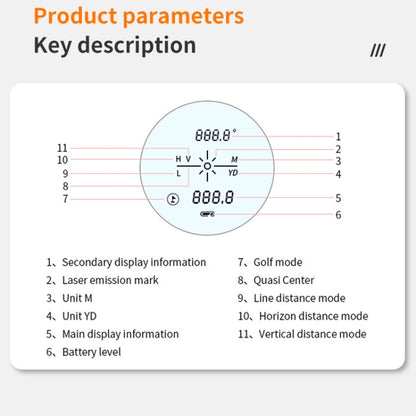 ARBULL LS-1000 Golf Rangefinder Outdoor Altimeter Goniometer Telescope - Laser Rangefinder by ARBULL | Online Shopping UK | buy2fix