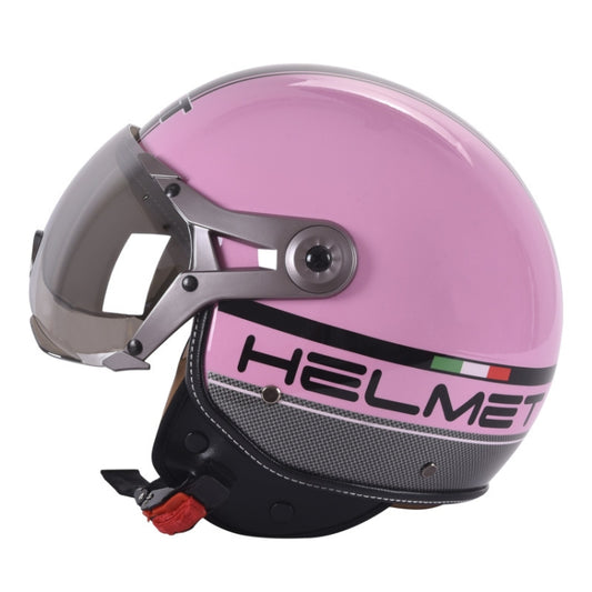 GXT Electric Vehicle Half Cover Helmet Four Seasons Retro Helmet, Size: L(Pink Flower) - Helmets by GXT | Online Shopping UK | buy2fix
