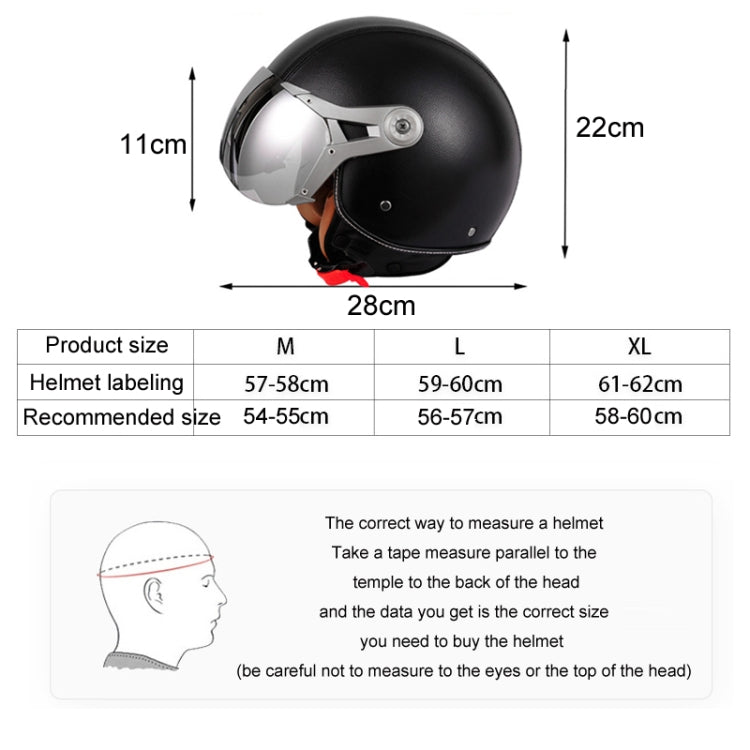 GXT Electric Vehicle Half Cover Four Seasons Retro Helmet, Size: M(Black) - Helmets by GXT | Online Shopping UK | buy2fix