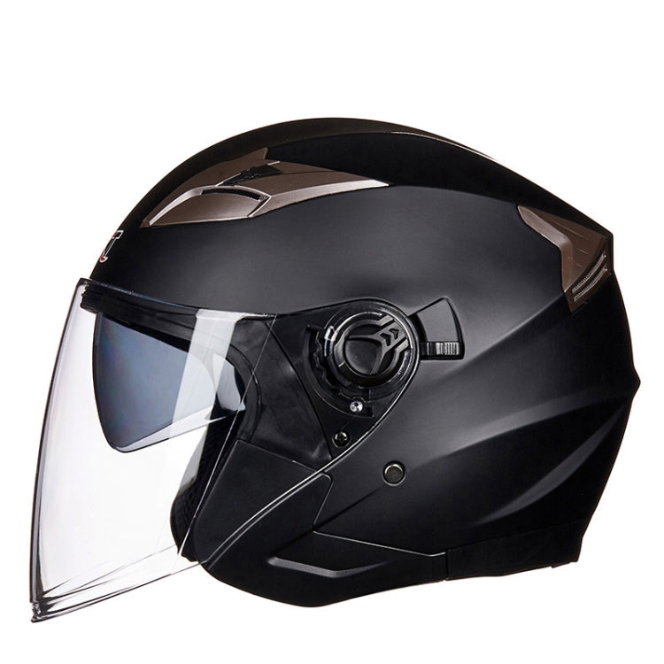 GXT 708 Electric Vehicle Dual Lens Helmet Four Seasons Safety Helmet, Size: M(Matte Black) - Helmets by GXT | Online Shopping UK | buy2fix