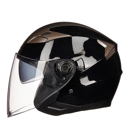 GXT 708 Electric Vehicle Dual Lens Helmet Four Seasons Safety Helmet, Size: XL(Bright Black) - Helmets by GXT | Online Shopping UK | buy2fix