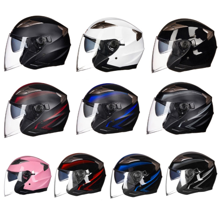 GXT 708 Electric Vehicle Dual Lens Helmet Four Seasons Safety Helmet, Size: M(Bright Black) - Helmets by GXT | Online Shopping UK | buy2fix