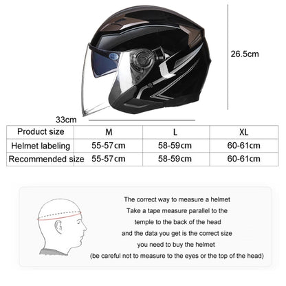 GXT 708 Electric Vehicle Dual Lens Helmet Four Seasons Safety Helmet, Size: XL(Bright Black Red) - Helmets by GXT | Online Shopping UK | buy2fix