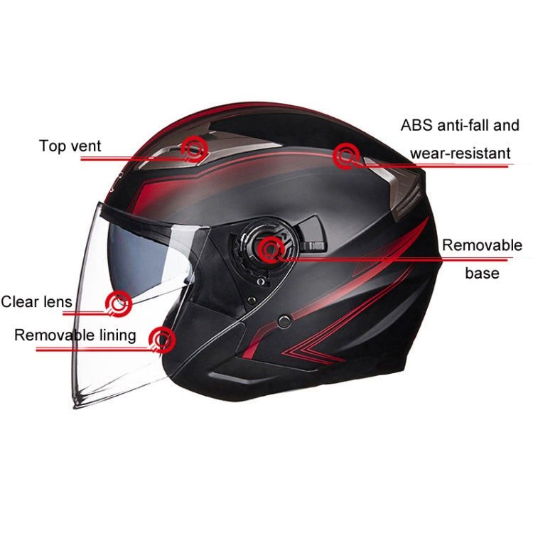 GXT 708 Electric Vehicle Dual Lens Helmet Four Seasons Safety Helmet, Size: L(Matt Black Gray) - Helmets by GXT | Online Shopping UK | buy2fix