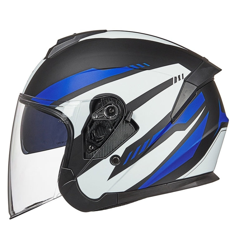 GXT Electric Vehicle Four Seasons Sun Protection & Windshield Double Lens Helmet, Size: M(Matt Black Blue) - Helmets by GXT | Online Shopping UK | buy2fix