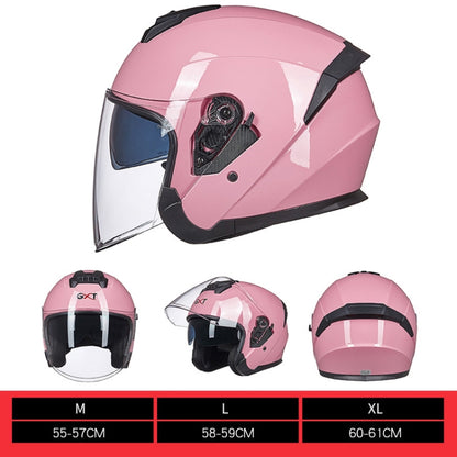 GXT Electric Vehicle Four Seasons Sun Protection & Windshield Double Lens Helmet, Size: L(Light Pink) - Helmets by GXT | Online Shopping UK | buy2fix