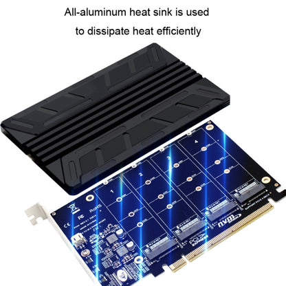 NVMe M.2 MKEY SSD RAID Array Motherboard PCIE Split Card Heatsink - Add-on Cards by buy2fix | Online Shopping UK | buy2fix