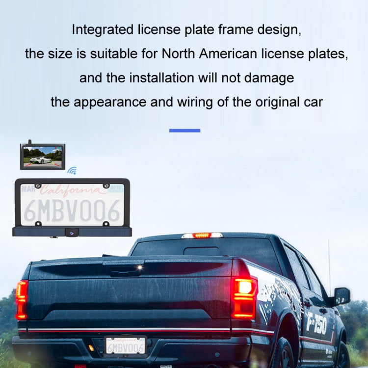 Solar HD Wireless Integrated License Plate Frame Display Camera - Rear View Cameras by buy2fix | Online Shopping UK | buy2fix