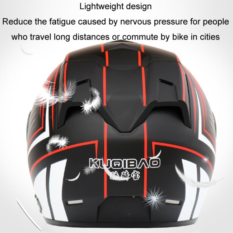 KUQIBAO Motorcycle Smart Bluetooth Sun Protection Double Lens Safety Helmet, Size: XXL(White Phantom Fiber+Black Tail) - Helmets by KUQIBAO | Online Shopping UK | buy2fix