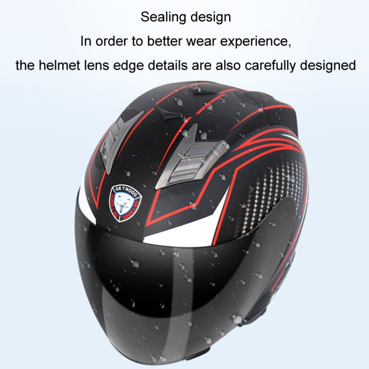 KUQIBAO Motorcycle Smart Bluetooth Sun Protection Double Lens Safety Helmet, Size: L(Bright Black) - Helmets by KUQIBAO | Online Shopping UK | buy2fix