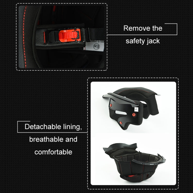 KUQIBAO Motorcycle Dual Lens Anti-Fog Helmet With LED Light, Size: XXL(Matte Black Wake Lion) - Helmets by KUQIBAO | Online Shopping UK | buy2fix