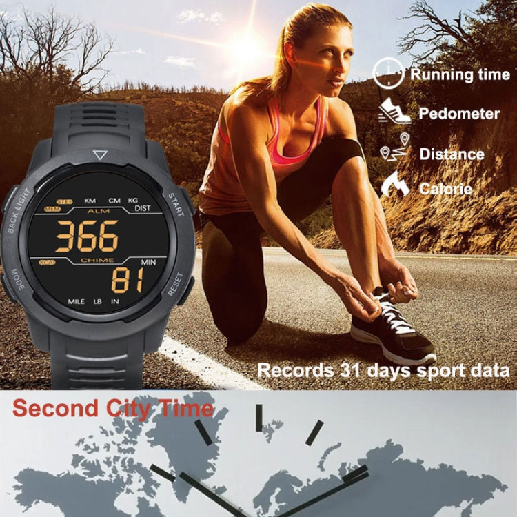 Calorie Pedometer Alarm Clock Waterproof Multifunctional Mountain Sports Shockproof Smartwatch(Black) - LED Digital Watches by buy2fix | Online Shopping UK | buy2fix