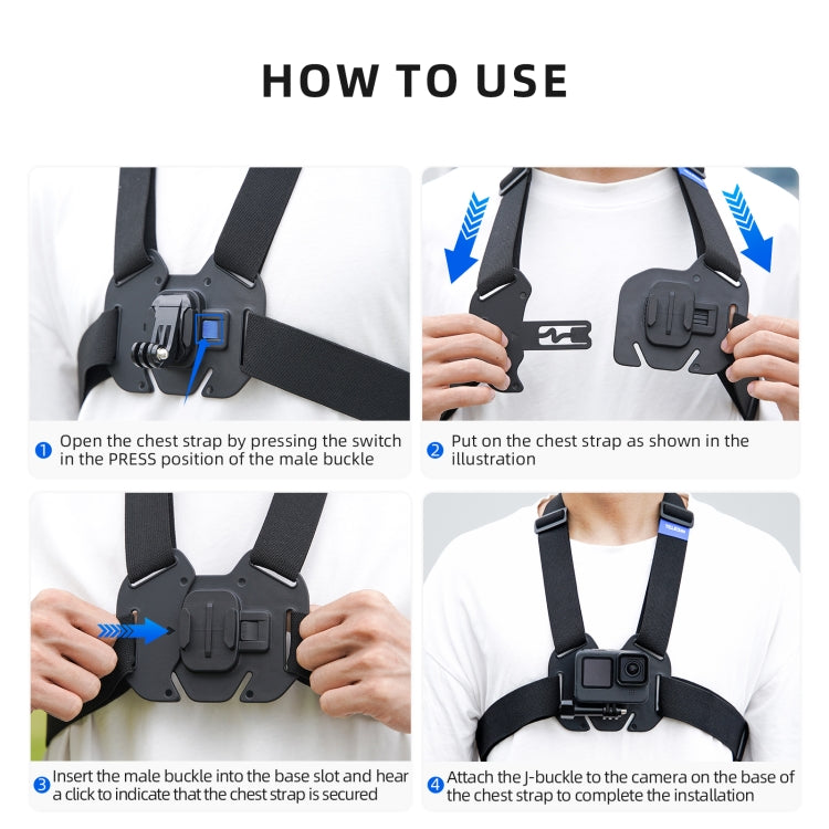 TELESIN  Chest Strap Mount Waistcoat Belt  Mount For Action Camera - Chest Belt by TELESIN | Online Shopping UK | buy2fix