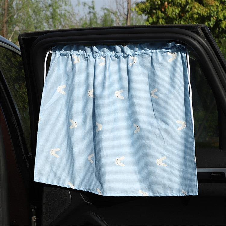 Car Heat Insulation Blackout Cartoon Cotton Sunshade(Striped Blue Rabbit) - Window Foils & Solar Protection by buy2fix | Online Shopping UK | buy2fix