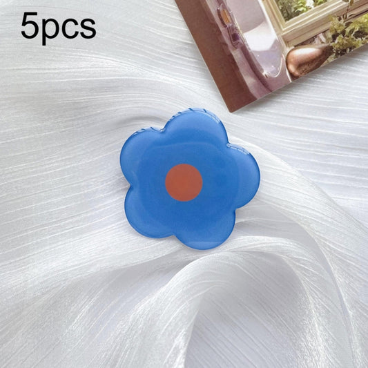 5pcs Sunflower Drip Glue Airbag Mobile Phone Holder(Blue Flower) - Ring Holder by buy2fix | Online Shopping UK | buy2fix