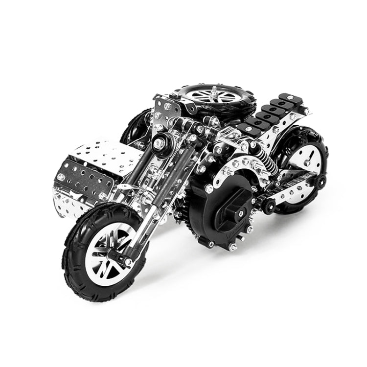 Side Tricycle Motorcycle High Difficulty Building Block Adults Handmade Assembly Power Strip Linkage Mechanical Toy Metal Assembly Model - Building Blocks by buy2fix | Online Shopping UK | buy2fix