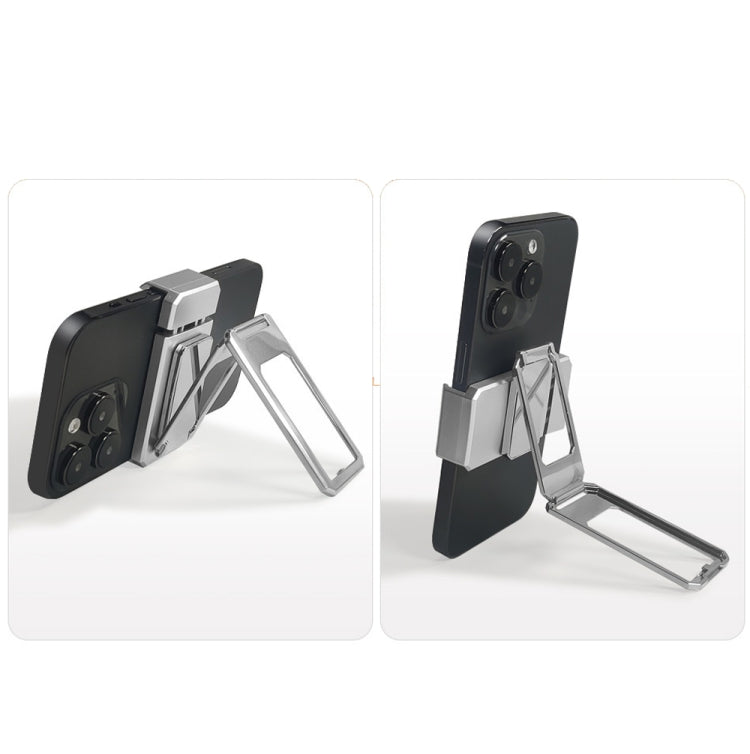 Back Clip Double Ring Magnetic Metal Folding Phone Bracket Desktop Lazy Ring Phone Holder(Rose Gold) - Ring Holder by buy2fix | Online Shopping UK | buy2fix