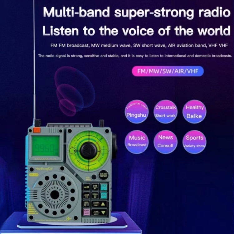 HanRongda HRD-A320 High Performance Multi-band Bluetooth Card Flashlight Lighting SOS Alert Radio - Radio Player by HanRongda | Online Shopping UK | buy2fix