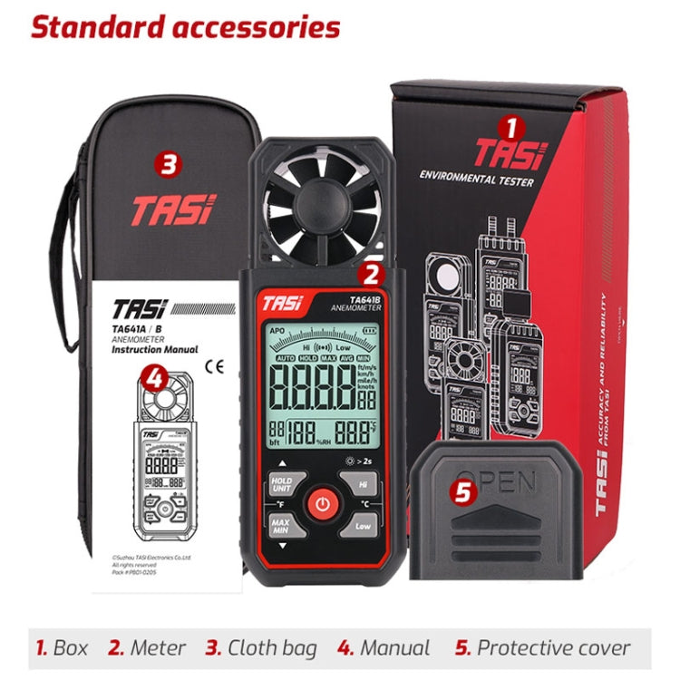 TASI TA641B High Precision Wind Speed Instrument Wind Volume Tester Handheld Wind Speed Meter - Tachometers & Anemometer by TASI | Online Shopping UK | buy2fix