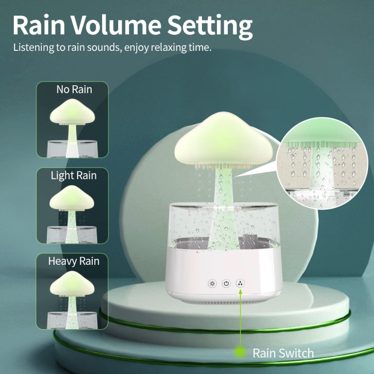 CH08 450ml Rain Humidifier Mushroom Cloud Colorful Night Lamp Aromatherapy Machine, Style: Without Remote Controller(Light Wood Grain) - Air Purifiers & Accessories by buy2fix | Online Shopping UK | buy2fix