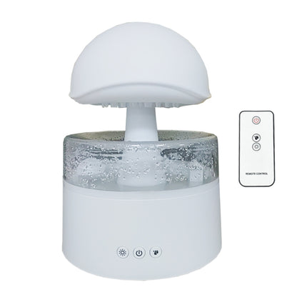 500ml Rain Humidifier Mushroom Cloud Colorful Night Lamp Aromatherapy Machine With Remote Control, Style: Rechargeable(White) - Air Purifiers & Accessories by buy2fix | Online Shopping UK | buy2fix