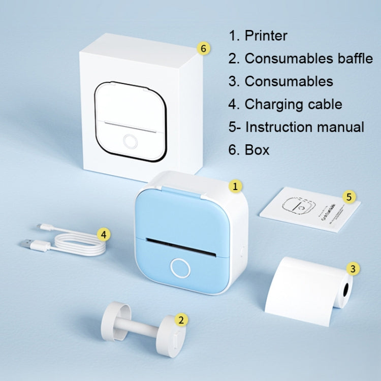 Phomemo T02 Standard Error Mini Pocket Small Portable Bluetooth Phone Photo Label Thermal Printer(White) - Printer by Phomemo | Online Shopping UK | buy2fix