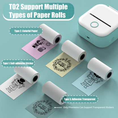 Phomemo T02 Standard Error Mini Pocket Small Portable Bluetooth Phone Photo Label Thermal Printer(Green) - Printer by Phomemo | Online Shopping UK | buy2fix
