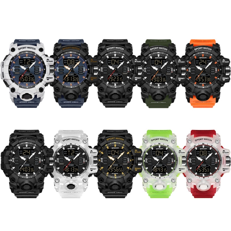 SANDA Green Light Alarm Clock Multifunctional Waterproof Shockproof Transparent Watch(Transparent Black) - Silicone Strap Watches by SANDA | Online Shopping UK | buy2fix