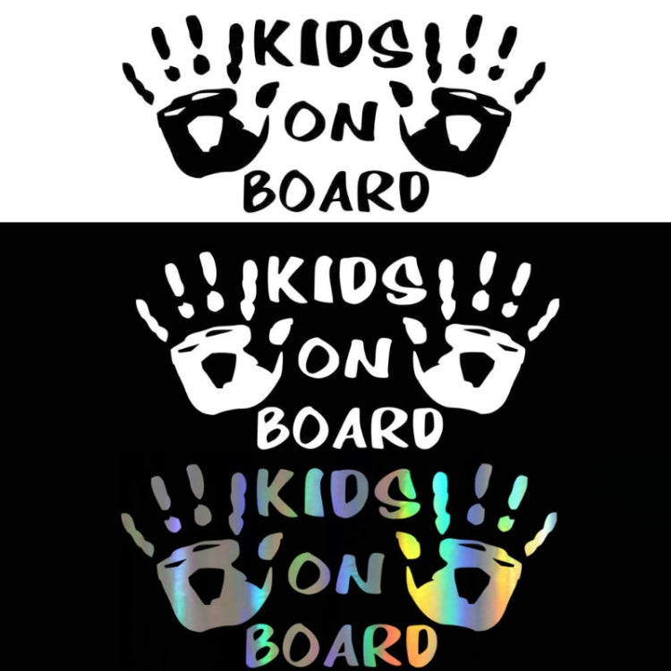 10pcs Kids On Board Warning Car Stickers Reflective Scratch Body Stickers(Black) - Decorative Sticker by buy2fix | Online Shopping UK | buy2fix