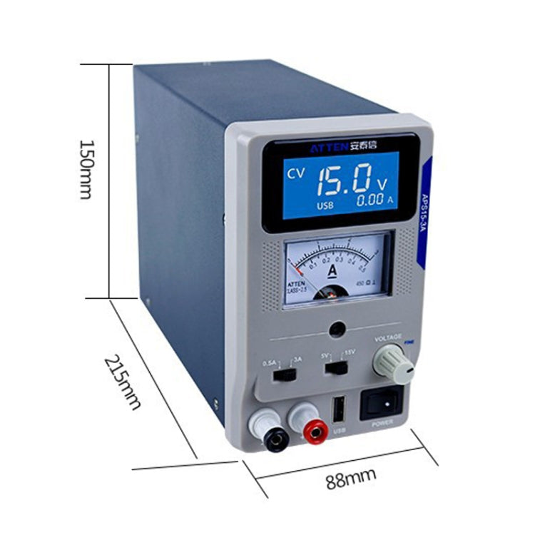 ATTEN APS22-5A 22V 5A USB Digital Variable Adjustable Laboratory DC Power Supply For Mobile Repair, EU Plug - Current & Voltage Tester by ATTEN | Online Shopping UK | buy2fix