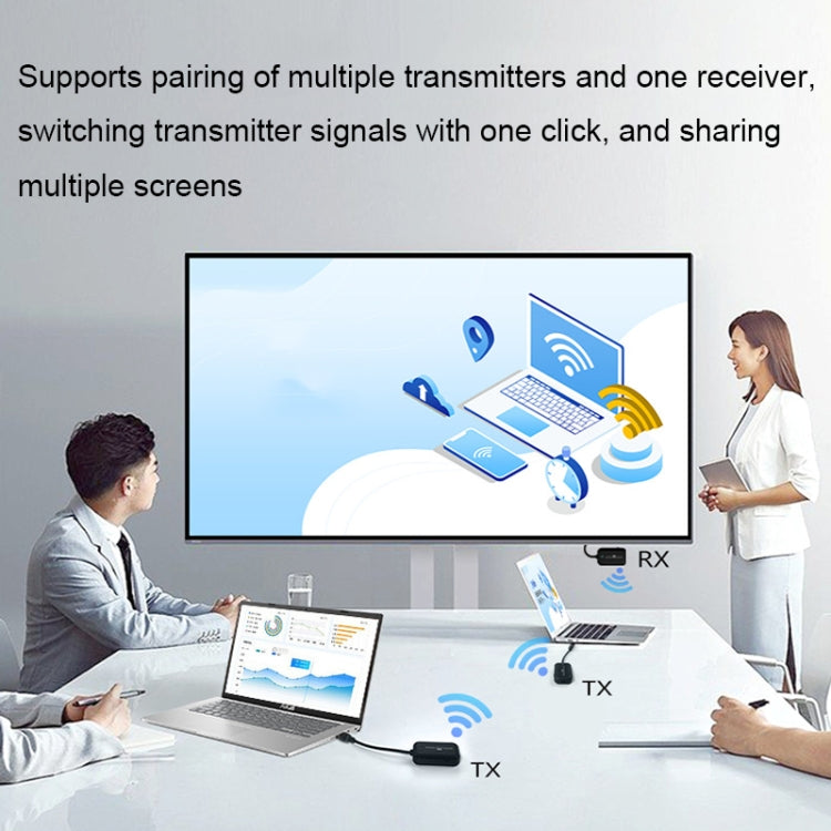 PWAY DT248W-H 30m Wireless HD Screen Projector Office Conference Screen Sharing Device(Type-C Interface) - Wireless Display Dongle by PWAY | Online Shopping UK | buy2fix