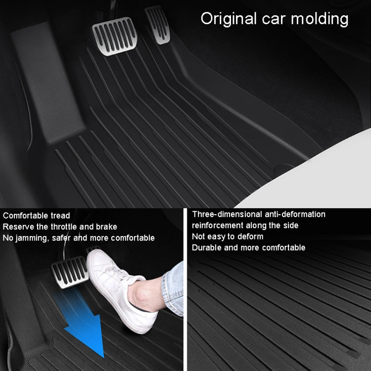 6pcs /Set For Tesla Model 3 Double Layer TPE Injection Car Foot Mats Interior Accessories - Seat Accessories by buy2fix | Online Shopping UK | buy2fix