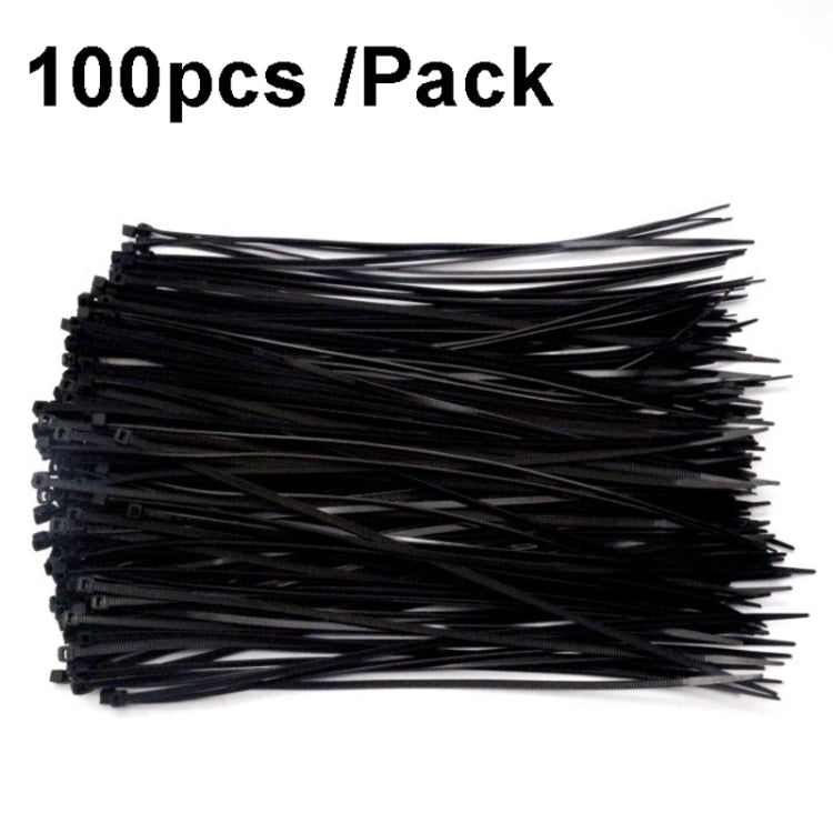 100pcs /Pack 8x400mm National Standard 7.6mm Wide Self-Locking Nylon Cable Ties Plastic Bundle Cable Ties(Black) - Cable Organizer by buy2fix | Online Shopping UK | buy2fix