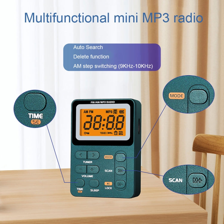 SH-01M Mini Portable Multifunctional Digital Display Two-Channel Radio, Size: JPN Version(Silver Gray) - Radio Player by buy2fix | Online Shopping UK | buy2fix