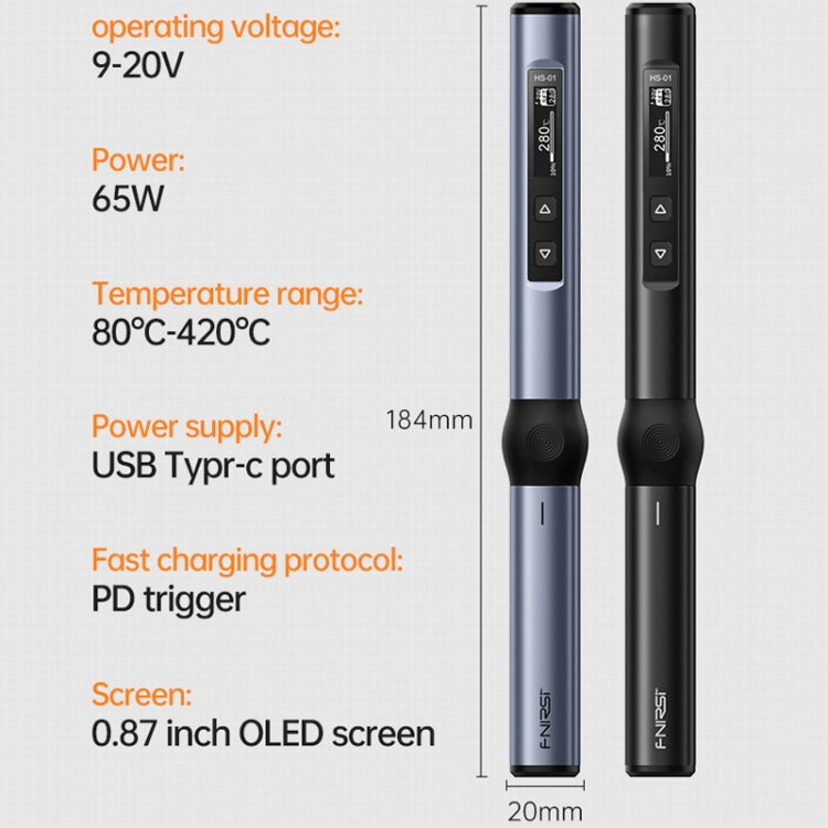 FNIRSI 4pcs/ Set Mini Soldering Station Digital Display Constant Temperature Smart Soldering Iron, Color: Blue Standard BC2 - Electric Soldering Iron by FNIRSI | Online Shopping UK | buy2fix