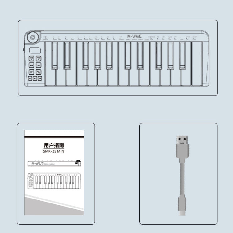 M-VAVE SKM-25MINI Digital Electronic Piano 25 Key Musical Instrument MIDI Keyboard Controller - Keyboard Accessories by M-VAVE | Online Shopping UK | buy2fix