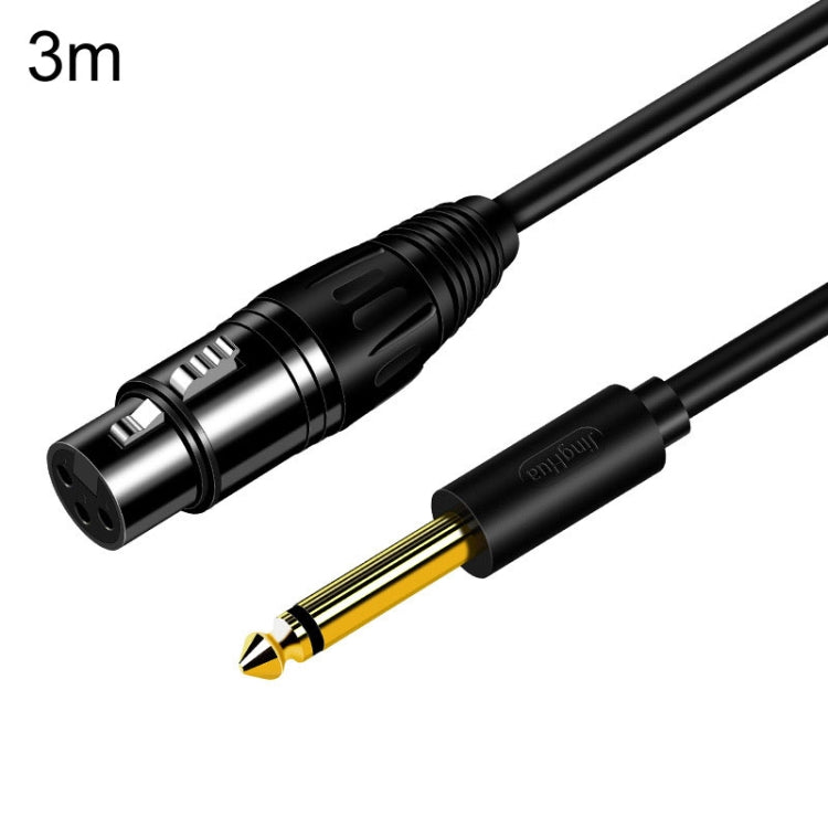 JINGHUA 6.5 Male To Female XLR Audio Cable 6.35 Three Core Balanced Microphone Mixer, Size: 3m(Black) - Microphone Audio Cable & Connector by JINGHUA | Online Shopping UK | buy2fix