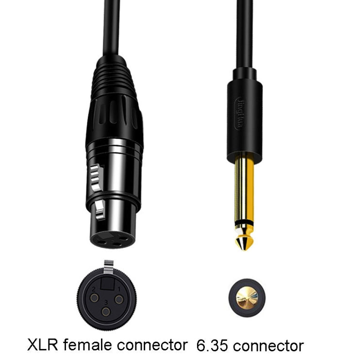 JINGHUA 6.5 Male To Female XLR Audio Cable 6.35 Three Core Balanced Microphone Mixer, Size: 3m(Black) - Microphone Audio Cable & Connector by JINGHUA | Online Shopping UK | buy2fix