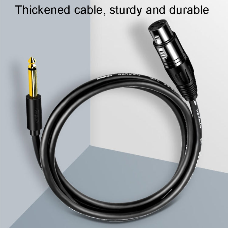 JINGHUA 6.5 Male To Female XLR Audio Cable 6.35 Three Core Balanced Microphone Mixer, Size: 3m(Black) - Microphone Audio Cable & Connector by JINGHUA | Online Shopping UK | buy2fix