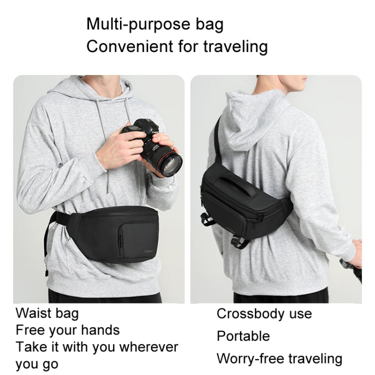 Cwatcun D105 Large Multi-functional Camera Waist Pack Simple and Lightweight Microslr Camera Bag Casual Waterproof Storage Bag - Strap Satchel by Cwatcun | Online Shopping UK | buy2fix