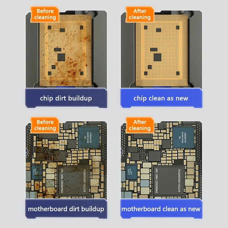 MECHANIC Cell Phone Motherboard Chip Degumming Brush PCB De-Tin Cleaning Cylinder Long Handle Brush, Style: Double-ended Sideburns+Steel Wire - Brushes by MECHANIC | Online Shopping UK | buy2fix