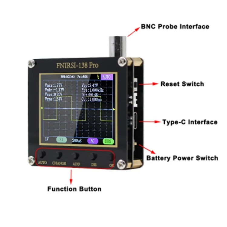 FNIRSI Handheld Small Teaching Maintenance Digital Oscilloscope, Specification: Upgrade Without Battery - Other Tester Tool by FNIRSI | Online Shopping UK | buy2fix