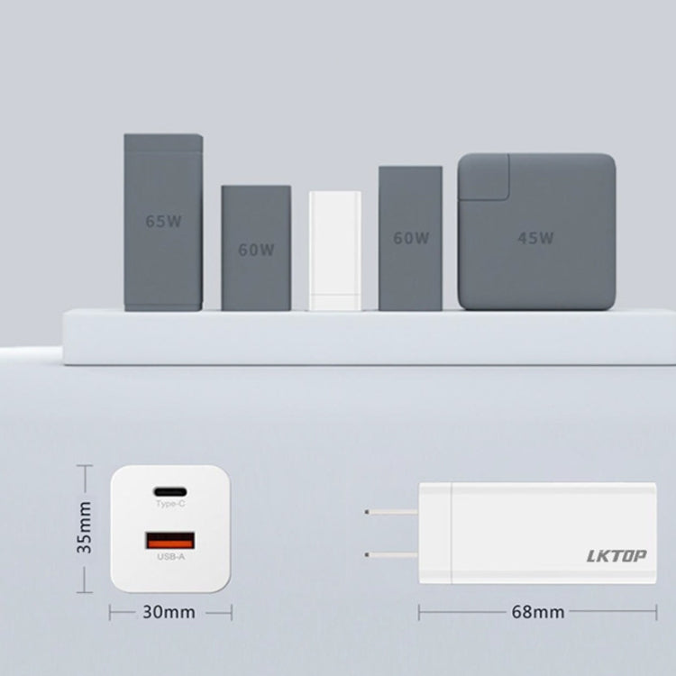 For DJI Mavic Series LKTOP 65W GaN Charger AC Adapter with USB-C and USB-A Port US Plug - Charger by LKTOP | Online Shopping UK | buy2fix